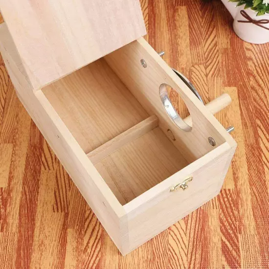 Wooden Bird Breeding Nest Box Parakeet Budgie Cockatiel Nesting Window S M L