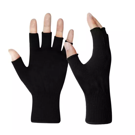 EvridWear Men Women Merino Wool Knit Liner Gloves Finger/Fingerless/Touchscreen