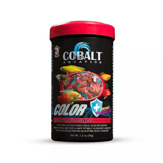 Color Enhancing Flakes with Probiotics 1.2 oz - Ideal for All Tropical Fish -...