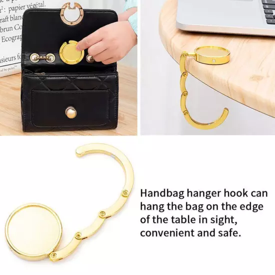 1PC Portable Folding Bag Hook Hanger Purse Handbag Table Holders Foldable D2X6