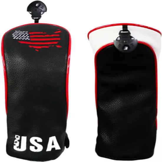 3pcs Golf USA Wood Cover Driver Fairway Wood Club Headcover 1 3 5 Club Covers