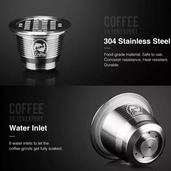 For Nespresso Steel Coffee Capsule Refillable Reusable Espresso Pods