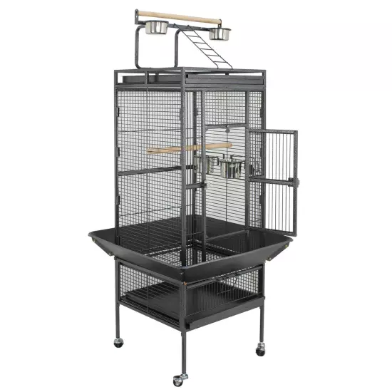 61" Large Bird Cage for Parrot, Macaw Conure Cockatiel Cockatoo Metal Frame Cage