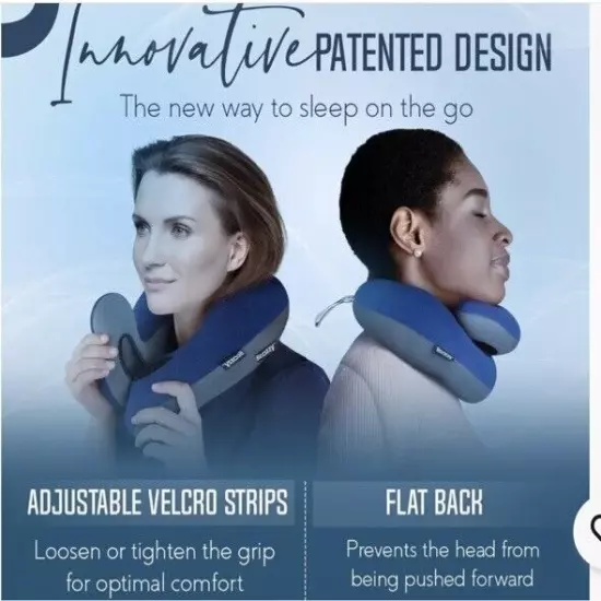 BCOZZY Neck Pillow for Travel Provides 2X Support to the Neck & Chin New Blue XL