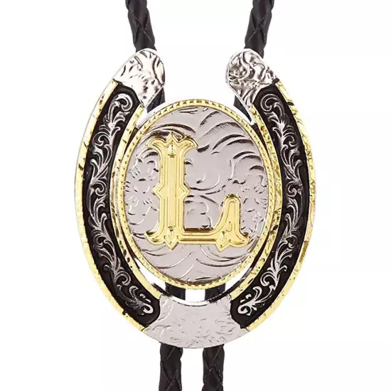 Bolo Tie for Men- Golden Initial Letter A to Z Western Cowboy Bolo Tie for Women