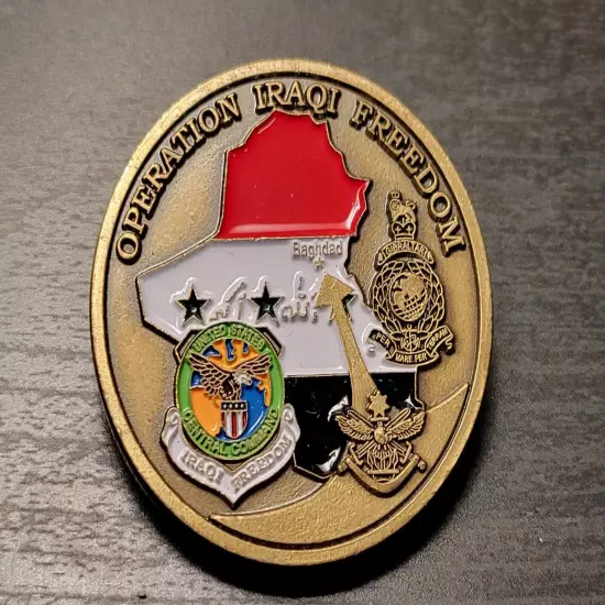 Challenge Coin US Military Operation Iraqi Freedom Baghdad USMC ARMY NAVY USAF