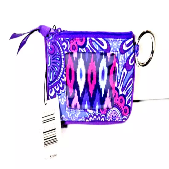 Vera Bradley Lilac Tapestry Jen Zip ID Case ONLY Wallet Key Ring #15681-669