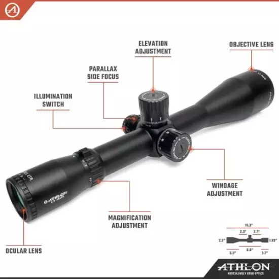 Athlon Optics Ares ETR 4.5-30x56 Direct Dial 34mm APRS1 FFP IR MIL Riflescope