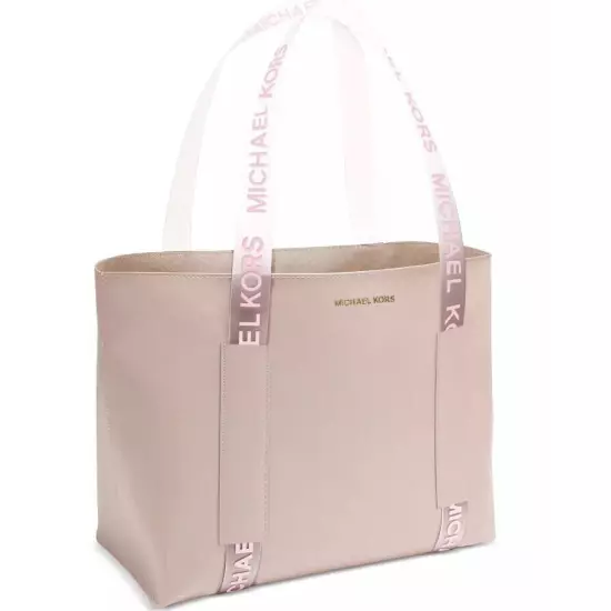 MICHAEL KORS Blush Pink TOTE BAG PURSE Clear Logo Straps NEW