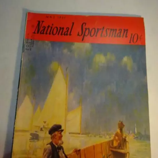 1937 National Sportsman Magazine May issue Fisherman in Boat