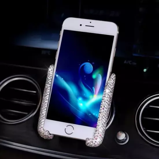 Glitter Car Phone Holder 360° Adjustable Auto Car Stand Gravity Air Vent Mount G