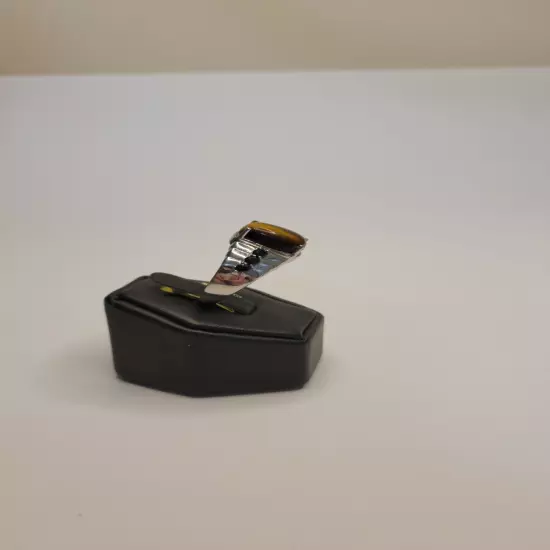 Stainless Steel Tiger's Eye Men's Ring Size 11 1/2! (Must See!)