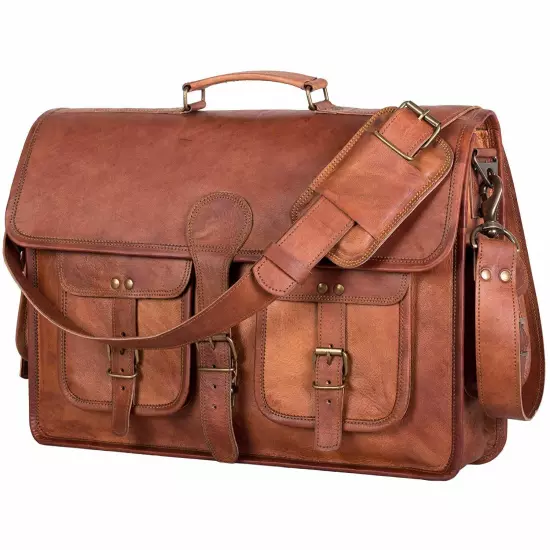 Brown Distressed Leather Replacement Shoulder Strap-Luggage/Messenger Bag Uniesx