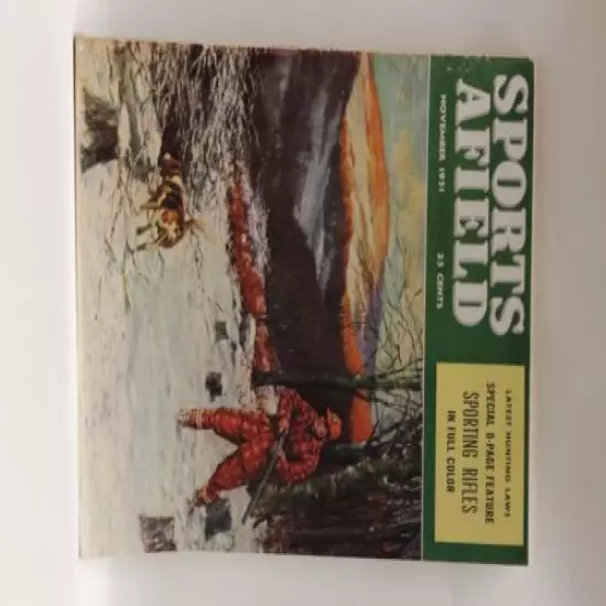 Sports Afield Magazine Great Painted Cover Hunter in Flannel November 1951