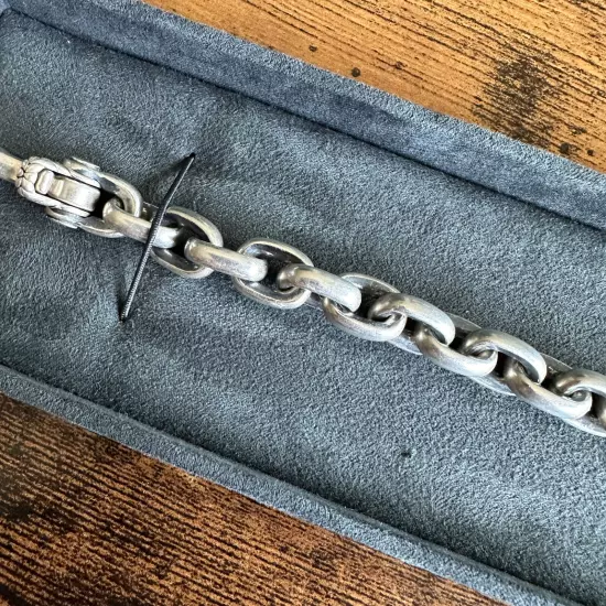 David Yurman Deco Wide Chain Link Bracelet in Sterling Silver - 10mm - 7.75"