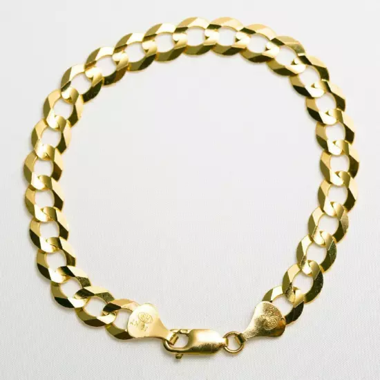 GOLD AUTHENTIC 10K SOLID GOLD MEN/WOMEN CUBAN LINK BRACELET SIZE 7"-9" FREE SHIP