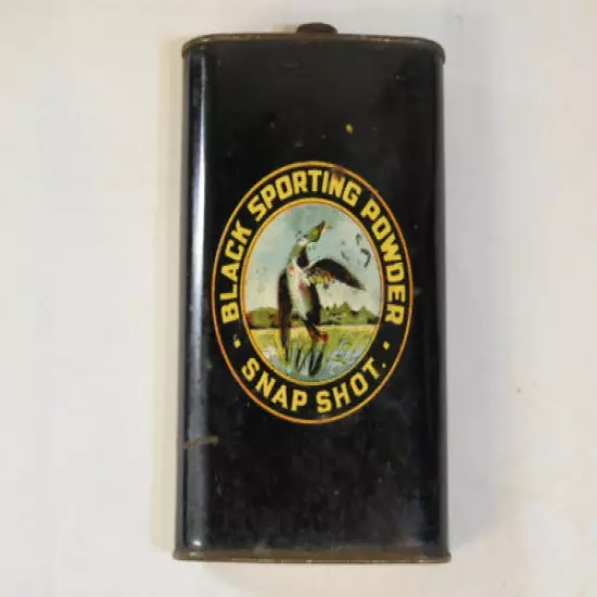 Vintage Snap Shot Powder Tin Black Sporting Powder Tin RARE CIL CANADA Large