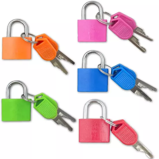 5 Pack Suitcase Locks with Keys Metal Luggage Keyed for Suitcase Boxes