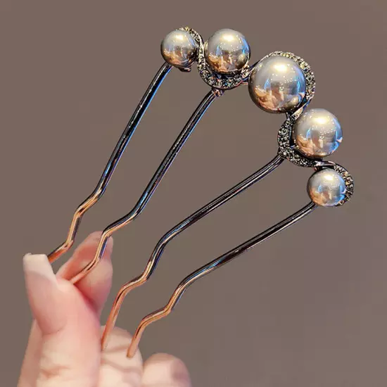 U Shaped Hairpin Pearl Style Hair Stick Hair Pin Hair Fork Stick Pins Women NEW