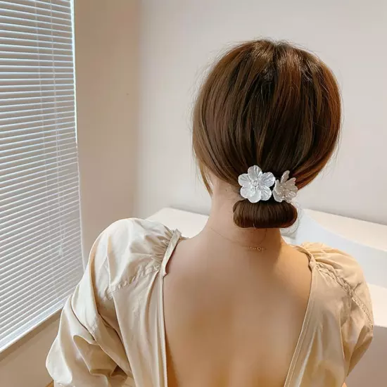 Women Flower Pearl Hairpin Bun Maker Twist Headbands US Hair Accessories C4W7