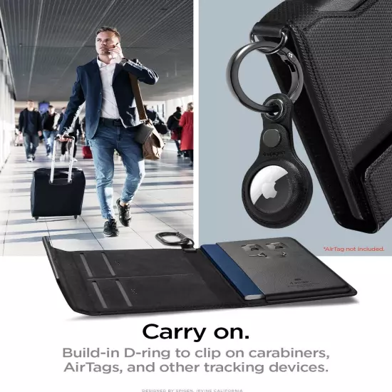 Spigen Passport Holder with RFID Blocking Technology and sim card ejector tool