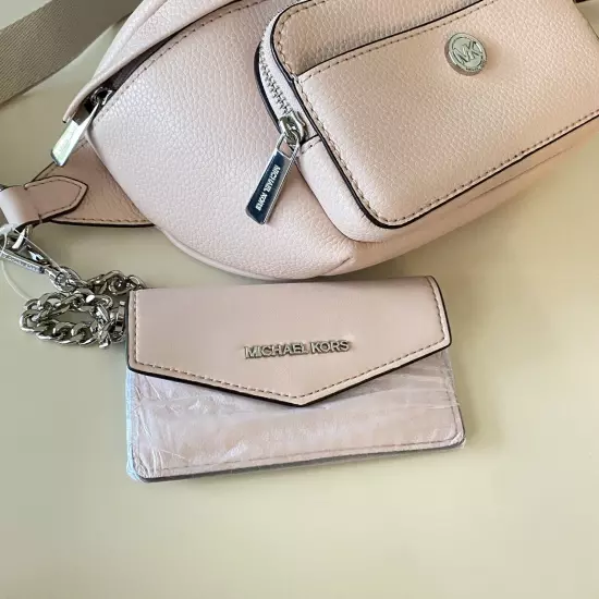 Michael Kors Maisie Large 2 in 1 Waistpack Leather Light Powder Blush NWT