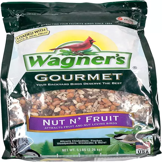 82072 Gourmet Nut & Fruit Wild Bird Food, 5 Pound (Pack of 1)