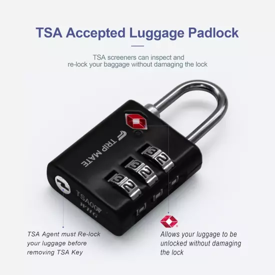 - TSA Approved Combination Luggage Locks for Travel, Gym, School Lock