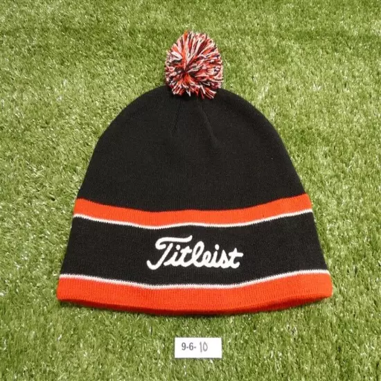 Titleist Winter Pom Pom Golf Beanie Black/Red/White New