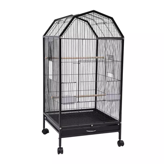 39.9" Large Bird Cage Cockatiel Parakeet Finch Rolling Canary Cage with Stand