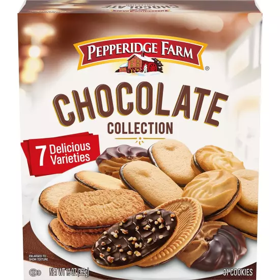 Chocolate Collection, 7 Cookie Varieties, 13-Oz Box