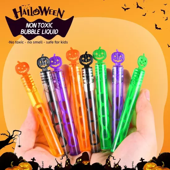 60 Pack Halloween Bubble Wands, Mini Toys for Party Favors,... 