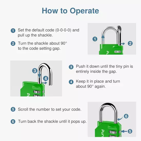 1 Pack Combination Lock 4 Digit Locker Lock Outdoor Waterproof Padlock for Schoo