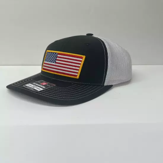 Richardson 112 American Flag 6 Panel Adjustable Snapback Trucker Mesh Hat