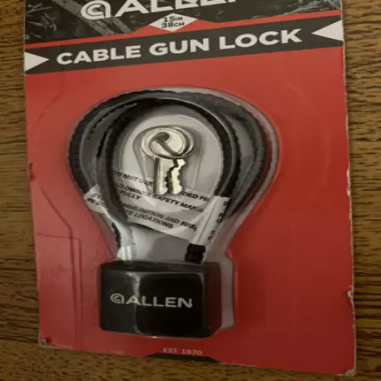 Allen 15" Cable Gun Lock 2 Key's Rifle Shotgun Revolver Semi-Automatic New 