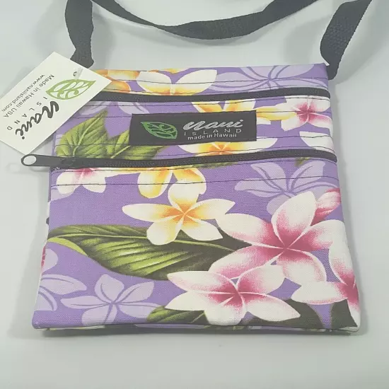 NANI ISLAND NIGHT BLOOMING BOUQUET LAVENDER IPHONE/PASSPORT BAG 7.5"Hx5"W NEW 