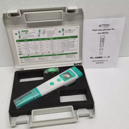 Apera Instruments Value Series PH20 pH Tester, Lanyard & Case - Works!