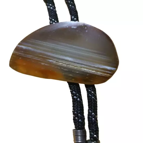 Vtg WESTERN Southwestern LARGE AGATE STONE Bolo Tie