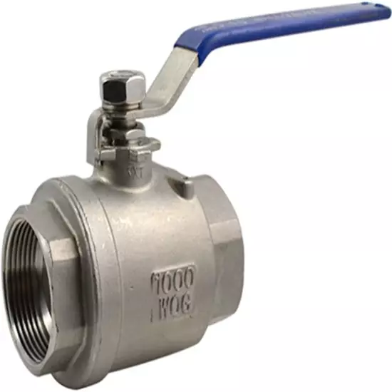 2Pcs 316 Stainless Steel 1.5" Full Port Ball Valve with Heavy Duty Blue Vinyl x