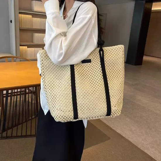 Ladies Woven Handbag Women Beach Bag Shopper Tote Top-Handle Bags Shoulder Bags