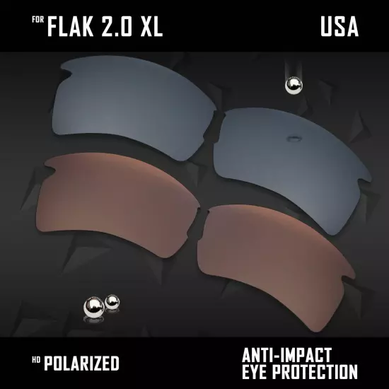 Anti Scratch Polarized Replacement Lenses for-Oakley Flak 2.0 XL OO9188 Options