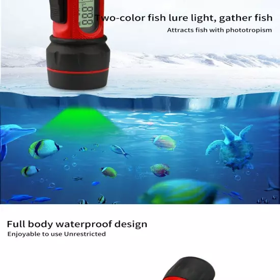 Portable Ice Fishing Detector Wireless Echo Sounder Fishing Finder 0.8-90m Depth