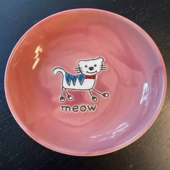 Pet RageUs Silly Kitty Saucer 5” x 1” 2.5 oz Stoneware Cat Dish