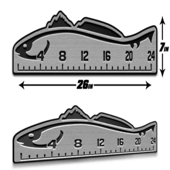 Fish Ruler 24” Measuring | Peel & Stick - SeaDek Marine EVA Mat - SG/B Redfish