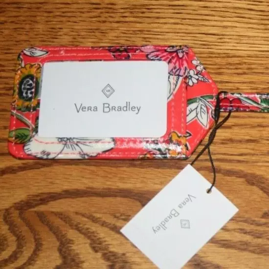 Vera Bradley LUGGAGE TAG ICONIC laminated travel suitcase ID case RETIRED NEW