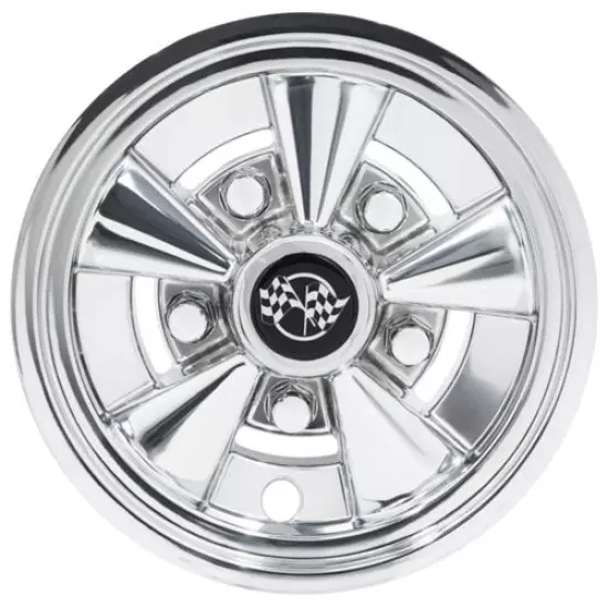 Set of 4 Golf Cart 8 inch Rally Chrome Wheel Covers Hub Caps Universal Fit