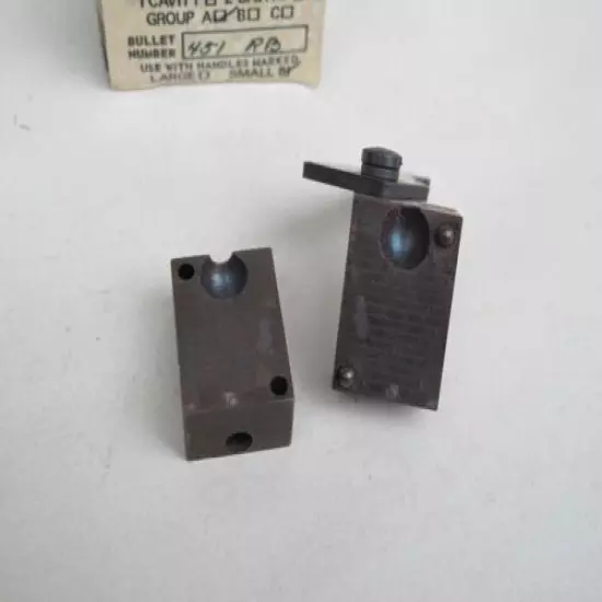 Lyman #451 RB Single Cavity Round Ball Bullet Mould Blocks