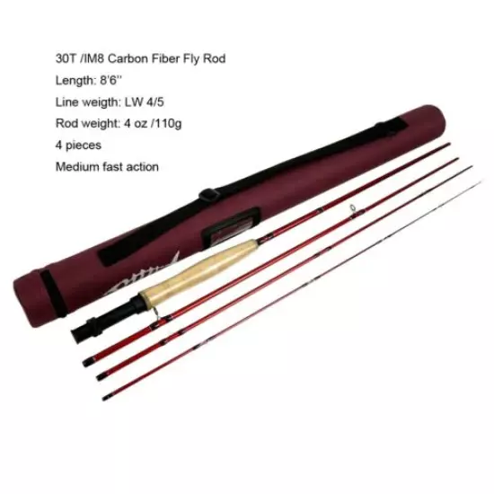 Fly Nymph Trout Fishing Rod Pole IM8 carbon Fiber Hard 4 Sections Cordura Tube S