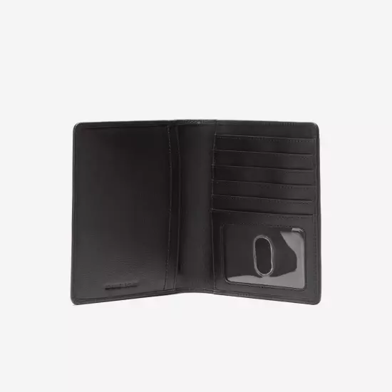 Cole Haan Unisex Leather Passport Case Wallet with Luggage Tag Black $128