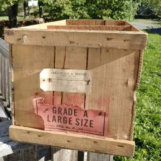 Antique Large Egg Crate from McGuigan & Boyle Hunter River PEI to St Andrews NB